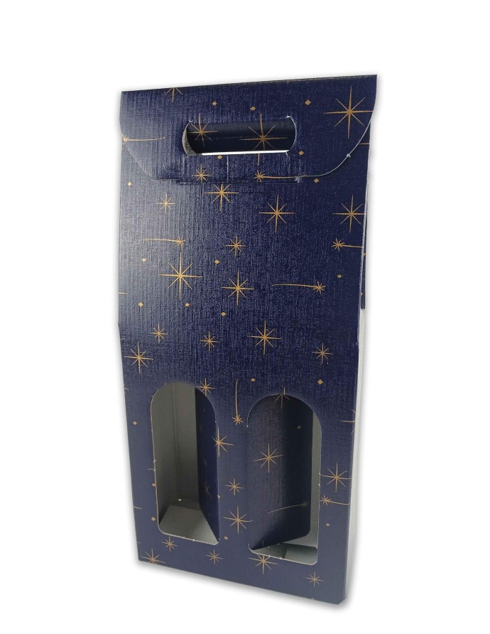 Caja Porta Botellas 2 Botellas Azul | La Bolsera