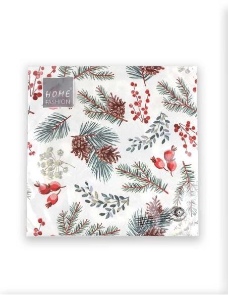 20 Servillletas Winter Botanicals. 33X33 cm
