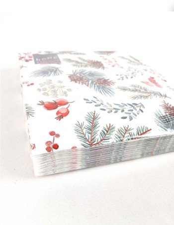 20 Servillletas Winter Botanicals. 33X33 cm 2