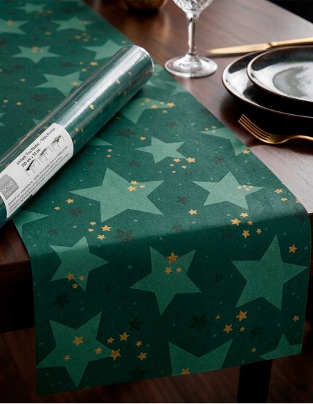Camino de mesa Starshine Verde. 250X33 cm