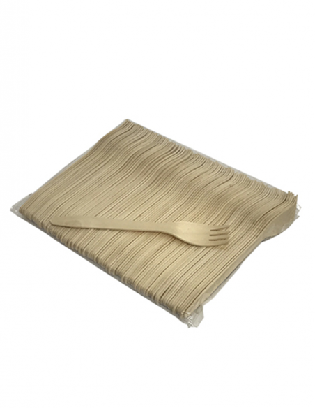 Tenedores de madera 16,5 cm 100 uds