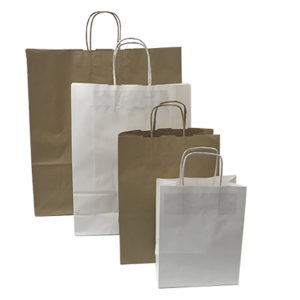 bolsas de papel con asas retorcidas