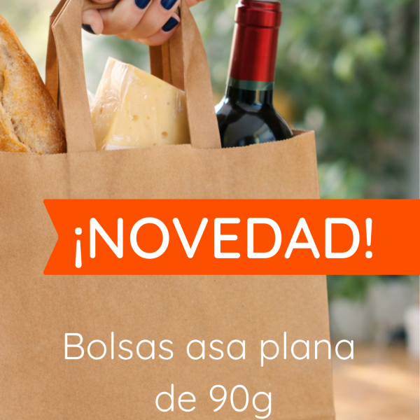 Nuevas bolsas de asa plana de 90 g: más resistencia para tu negocio