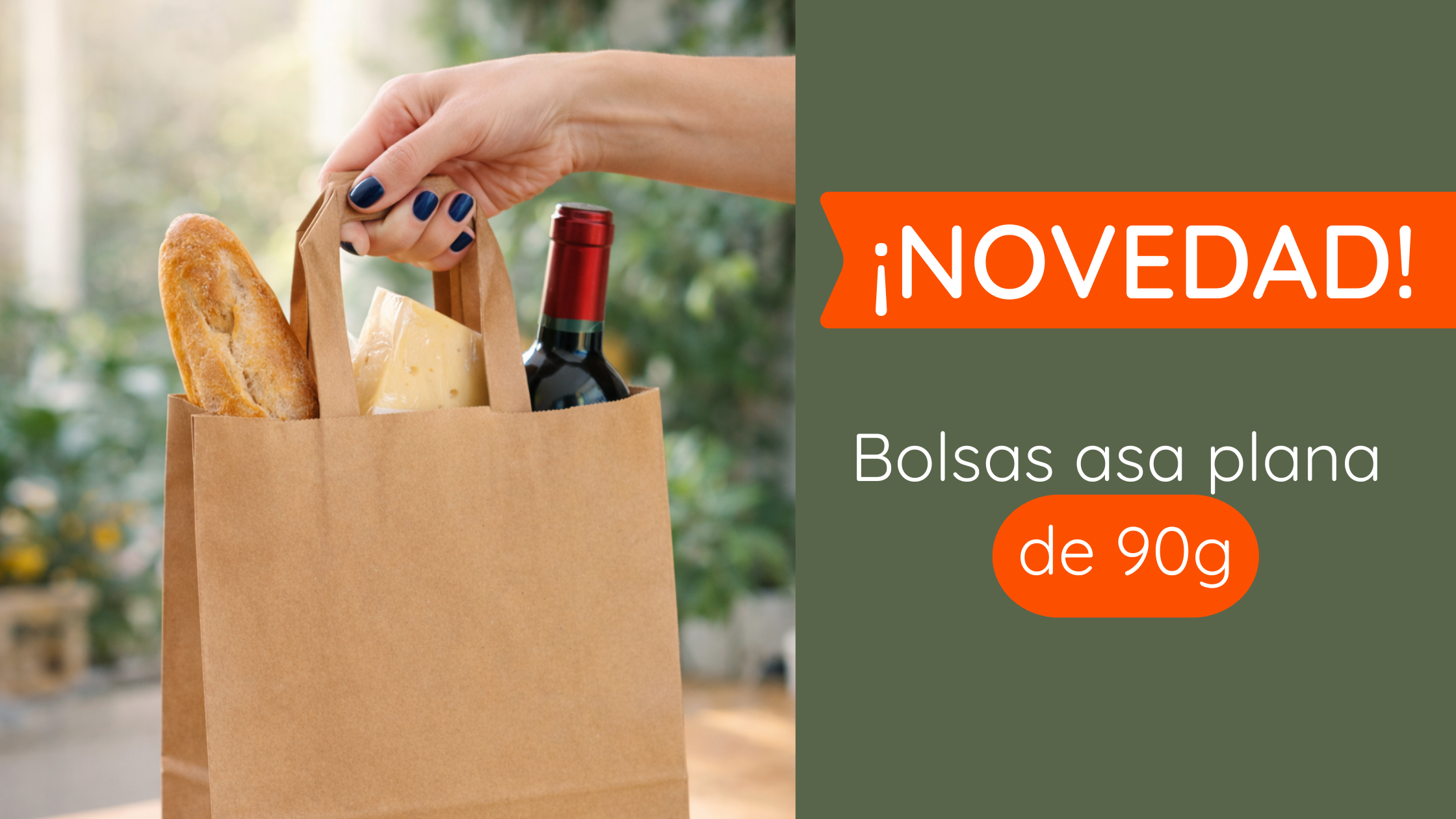 Nuevas bolsas de asa plana de 90 g: más resistencia para tu negocio